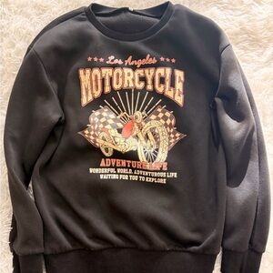Black Motorcycle Graphic Sweater